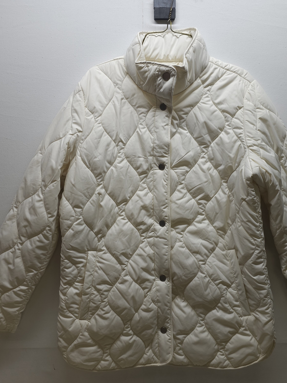 32 Degrees Cream Quilted Diamond-Pattern Puffer Jacket